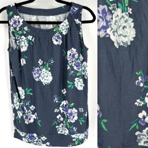 NWT Loft Outlet Women's Floral Sleeveless Round Neck Tank Top Multicolor Small
